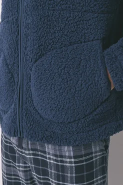 Bata media borreguito azul