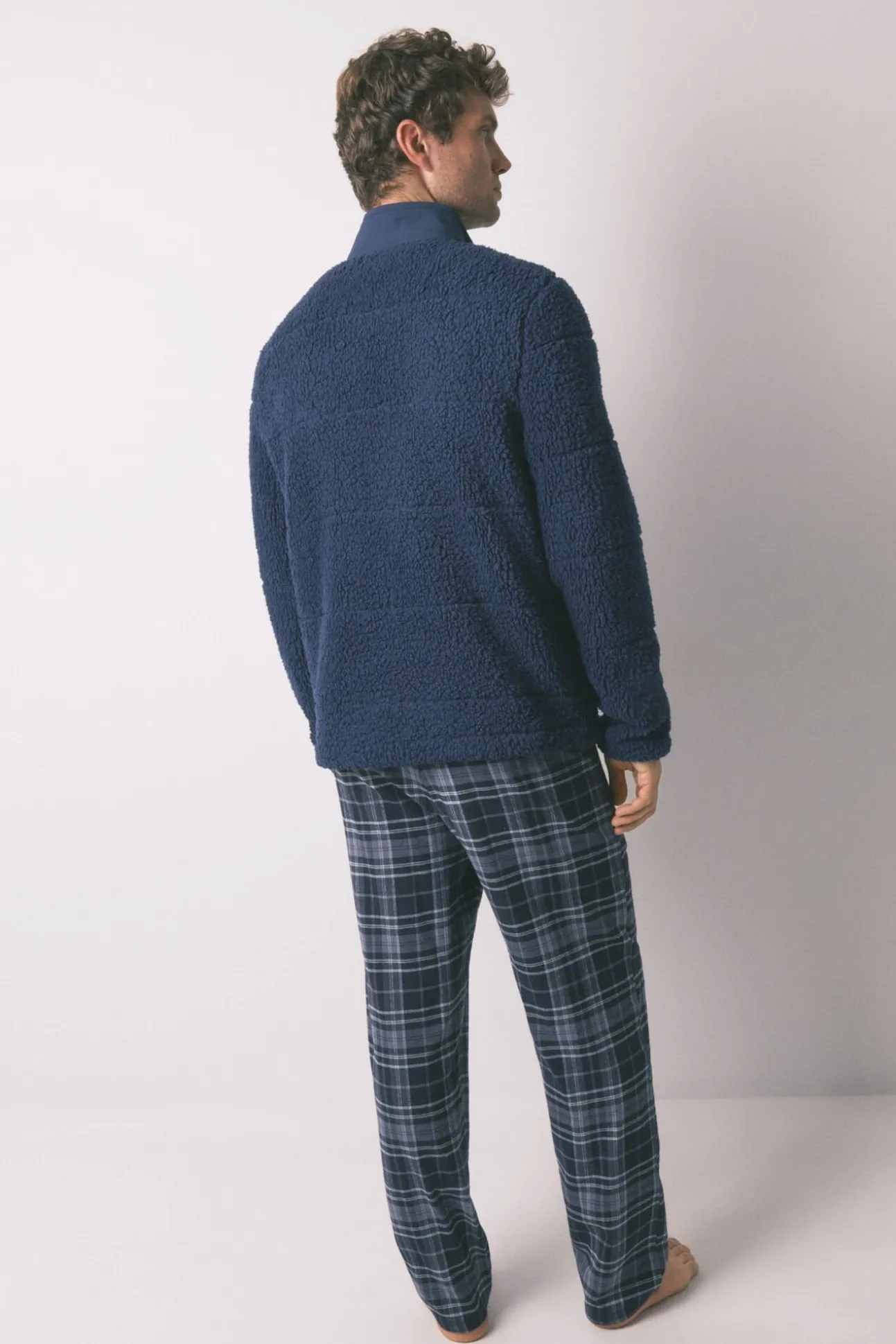 Bata media borreguito azul