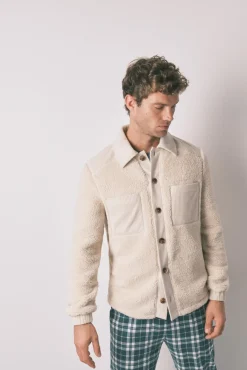 Bata media borreguito beige