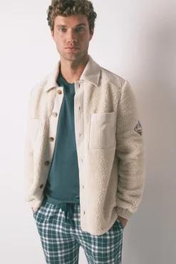 Bata media borreguito beige