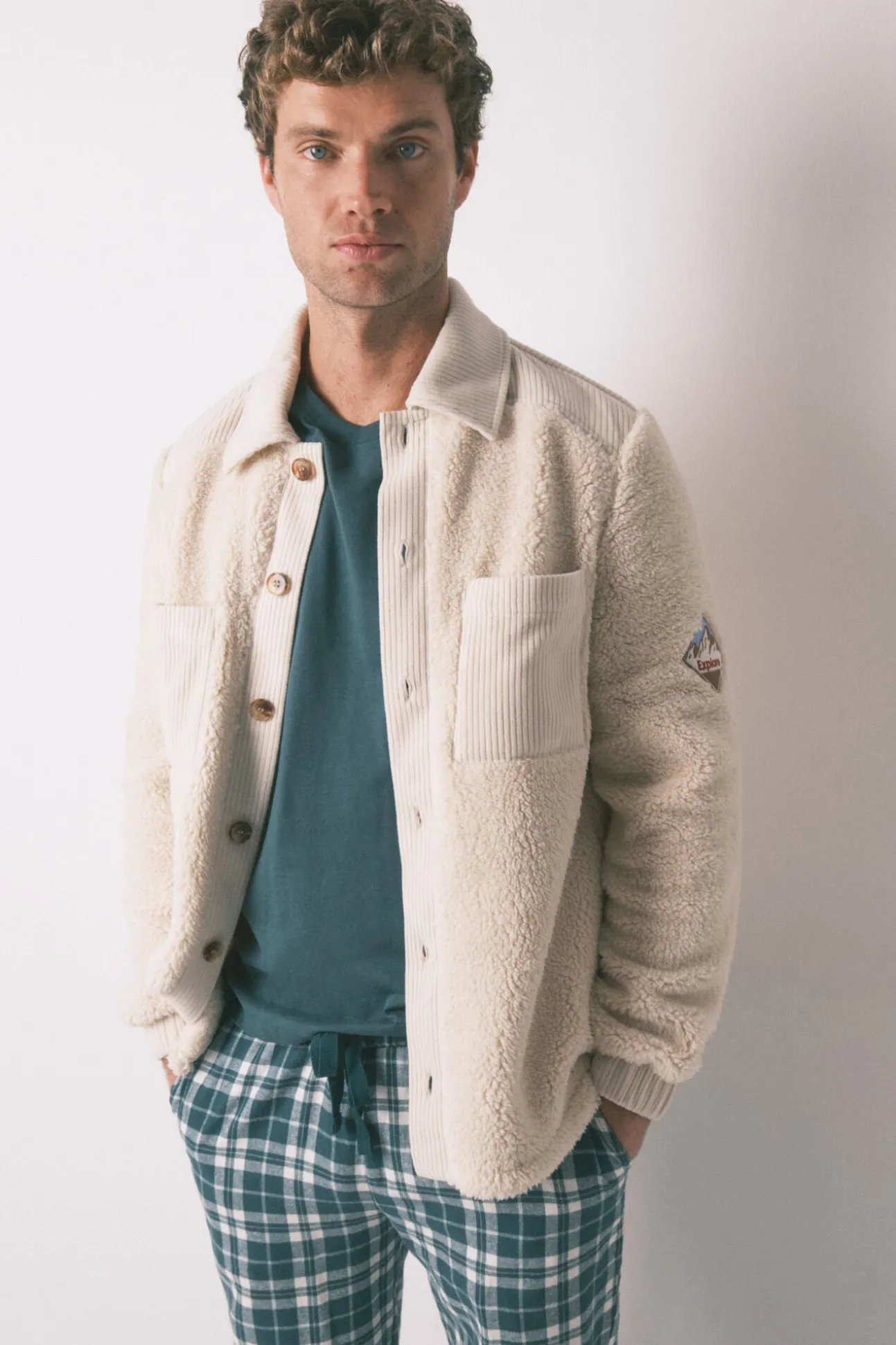 Bata media borreguito beige