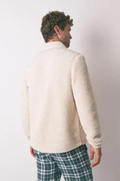 Bata media borreguito beige