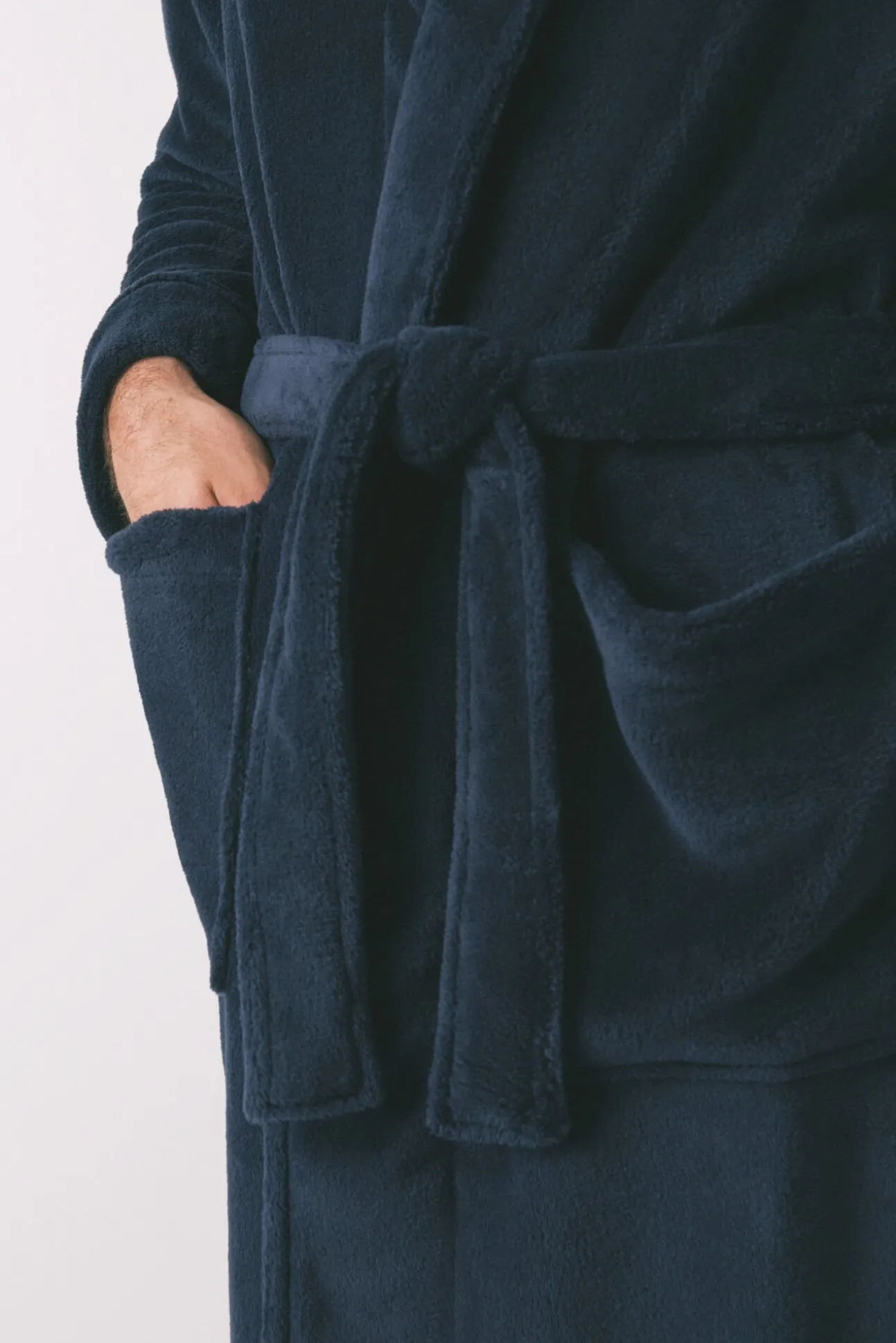 Bata midi hombre polar azul