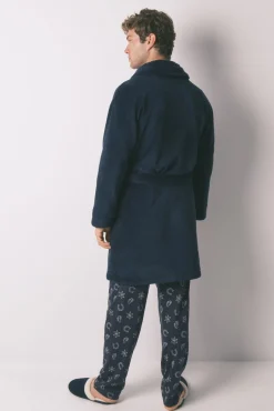 Bata midi hombre polar azul