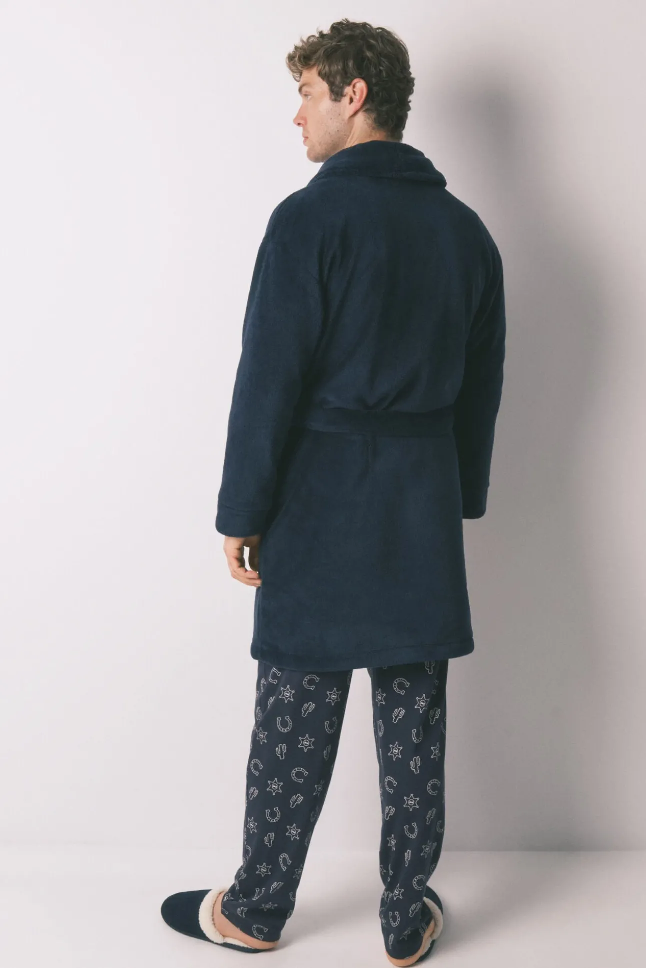 Bata midi hombre polar azul