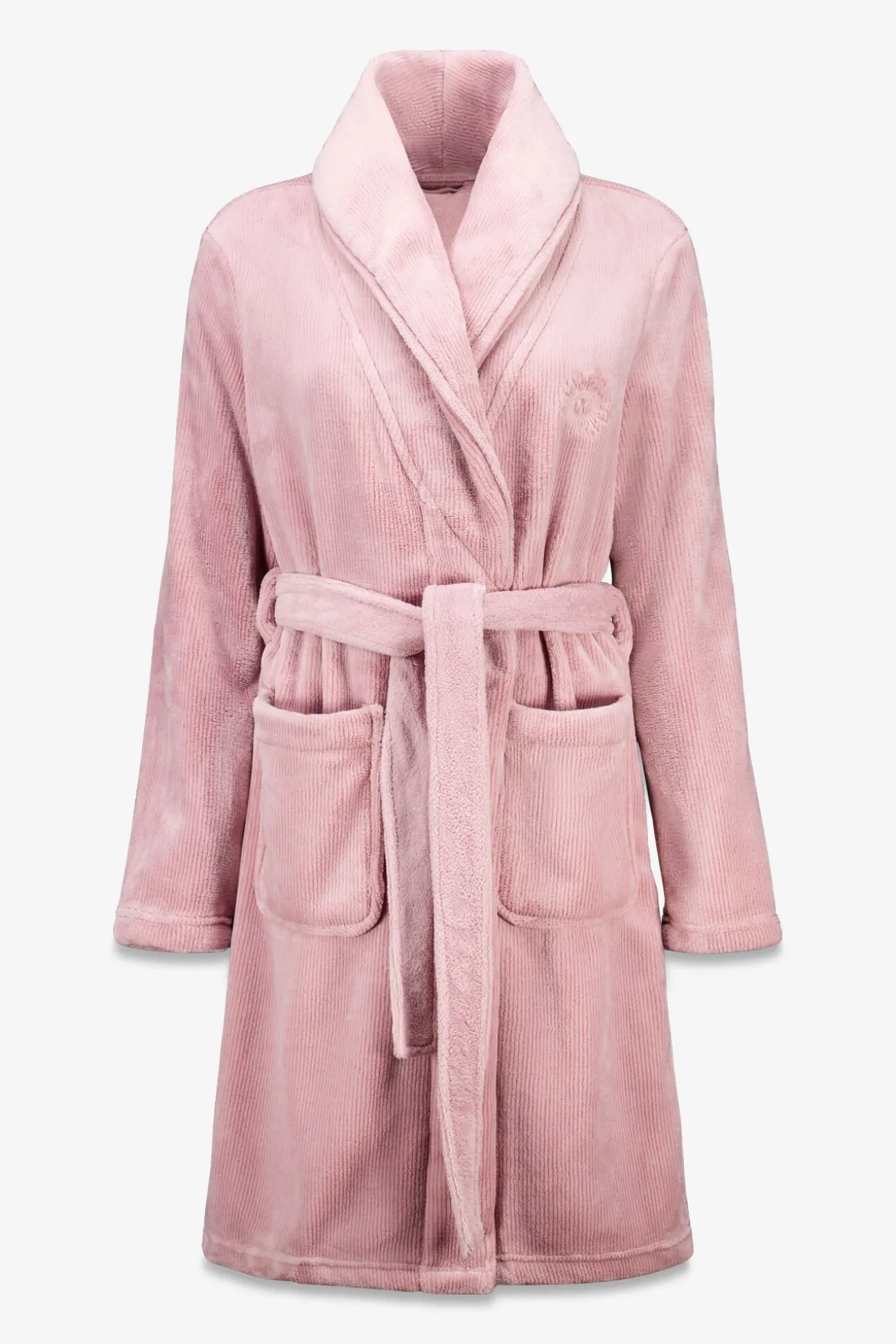 Bata midi polar aterciopelado rosa