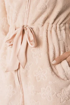 Bata midi polar flores naranja