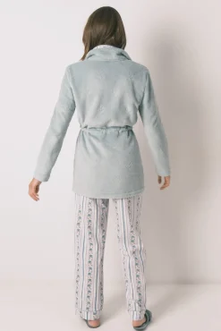 Bata midi polar flores verde