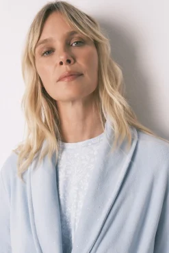 Bata midi terciopelo azul brillos