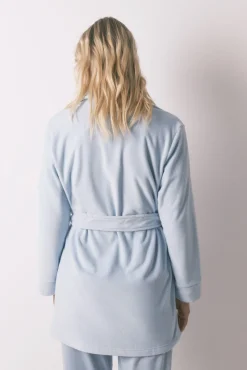 Bata midi terciopelo azul brillos