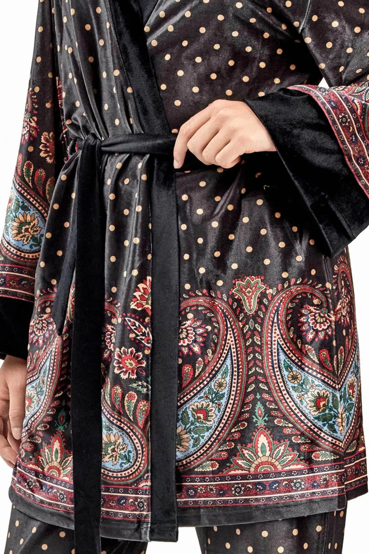 Bata tipo kimono terciopelo