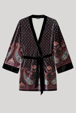 Bata tipo kimono terciopelo
