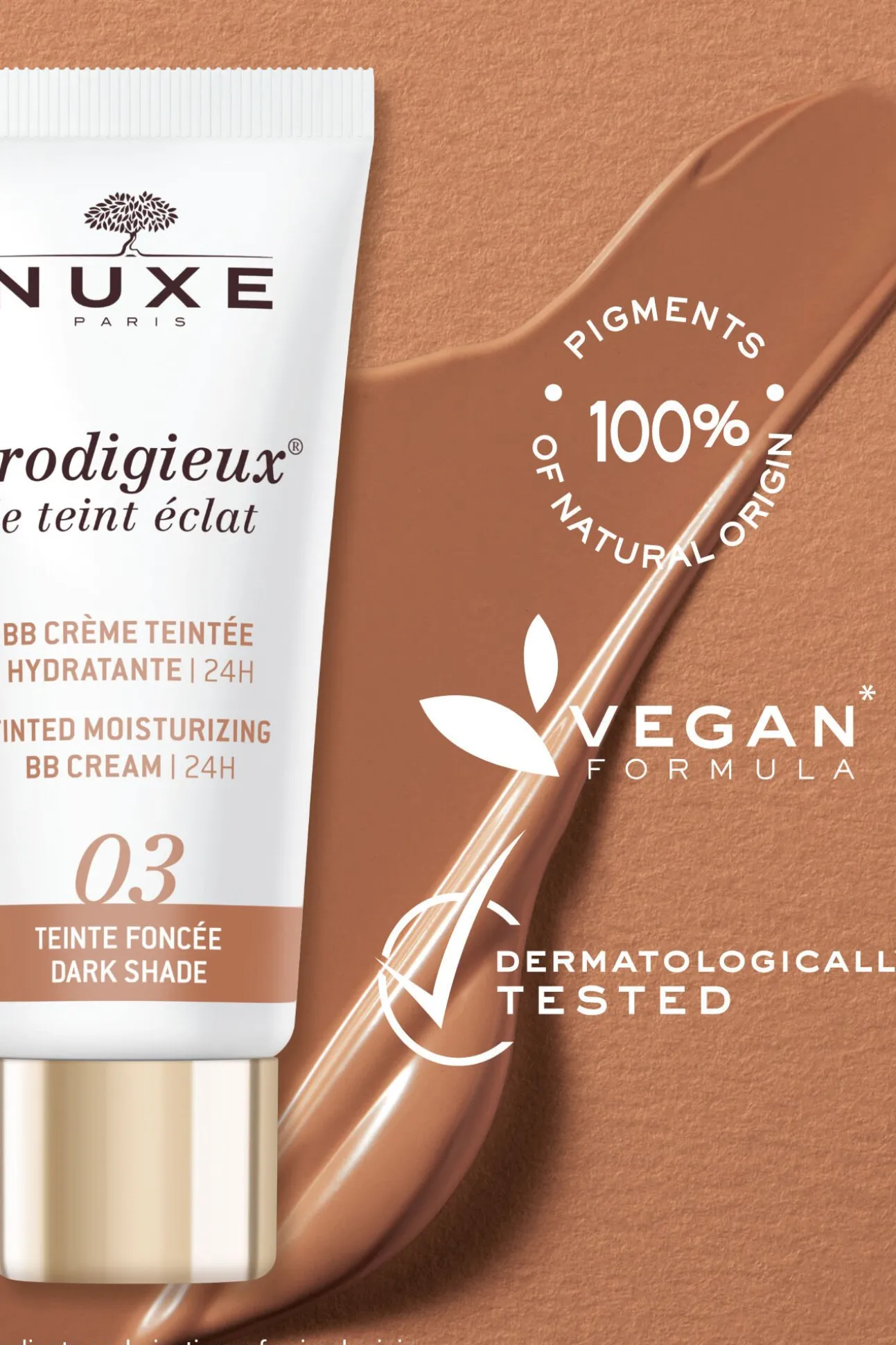 BB Cream Hidratante con Color 24H, Prodigieux® le teint éclat 30ml - Tono oscuro