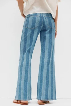 Blanca. Vaqueros a rayas