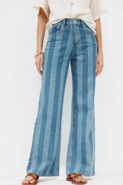 Blanca. Vaqueros a rayas