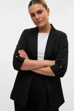 Blazer abierta con manga remangada