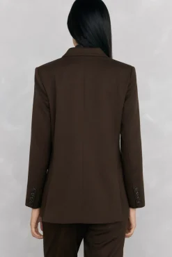Blazer chocolate doble botonadura