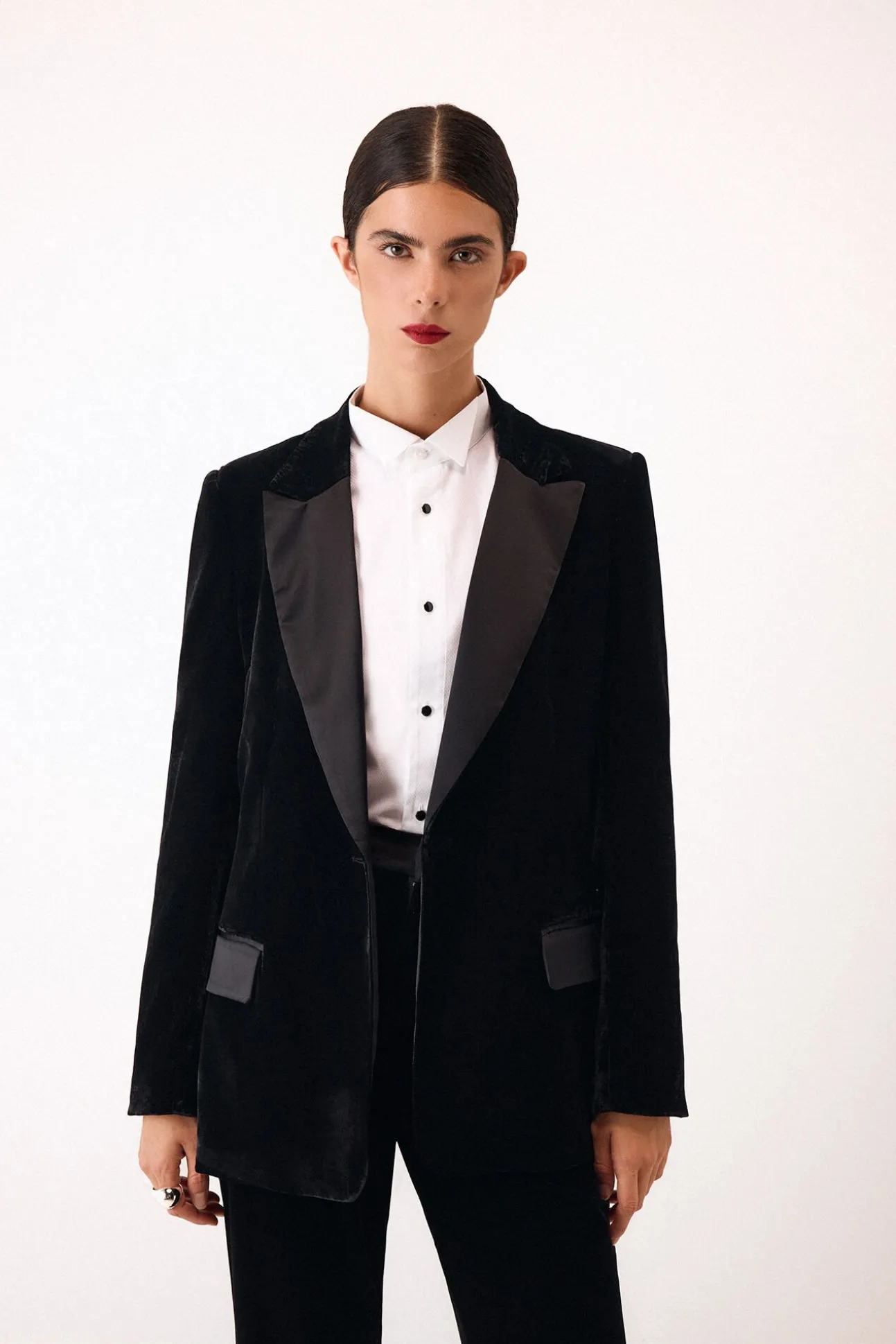 Blazer de terciopelo y satén