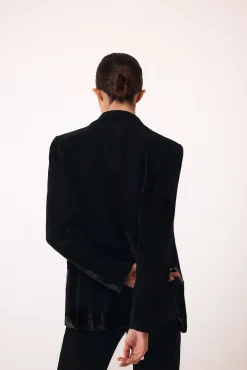 Blazer de terciopelo y satén