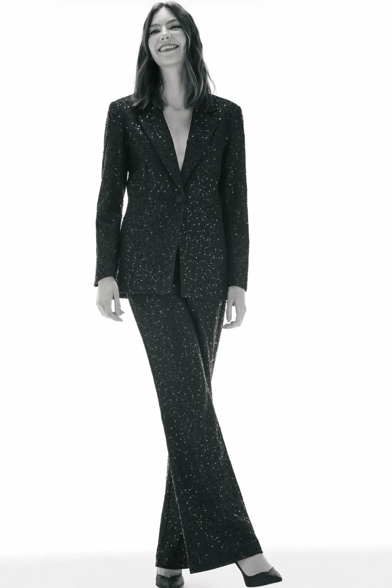 Blazer entallada de lentejuelas