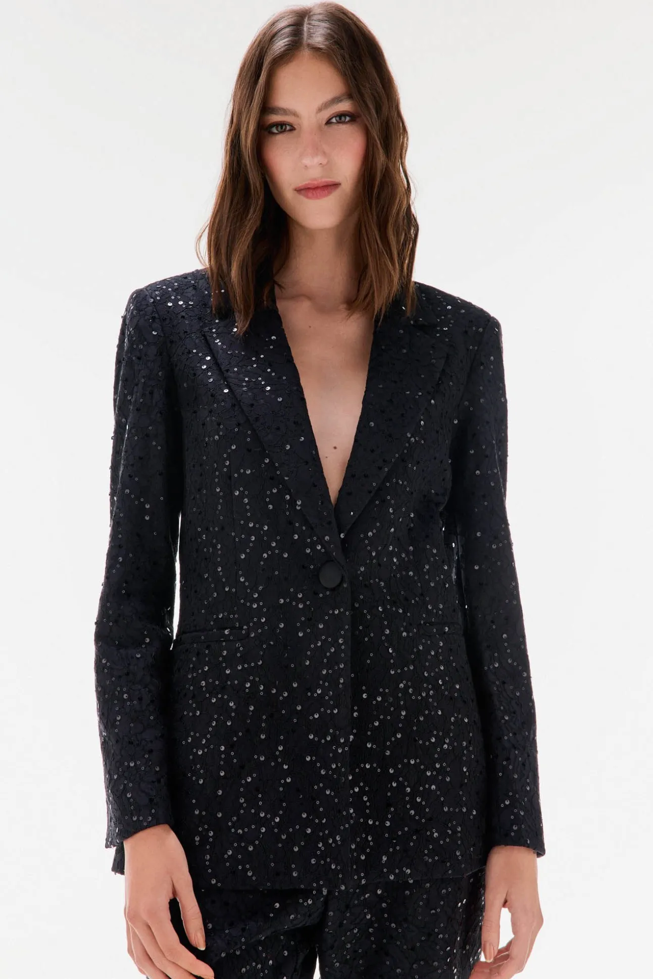 Blazer entallada de lentejuelas