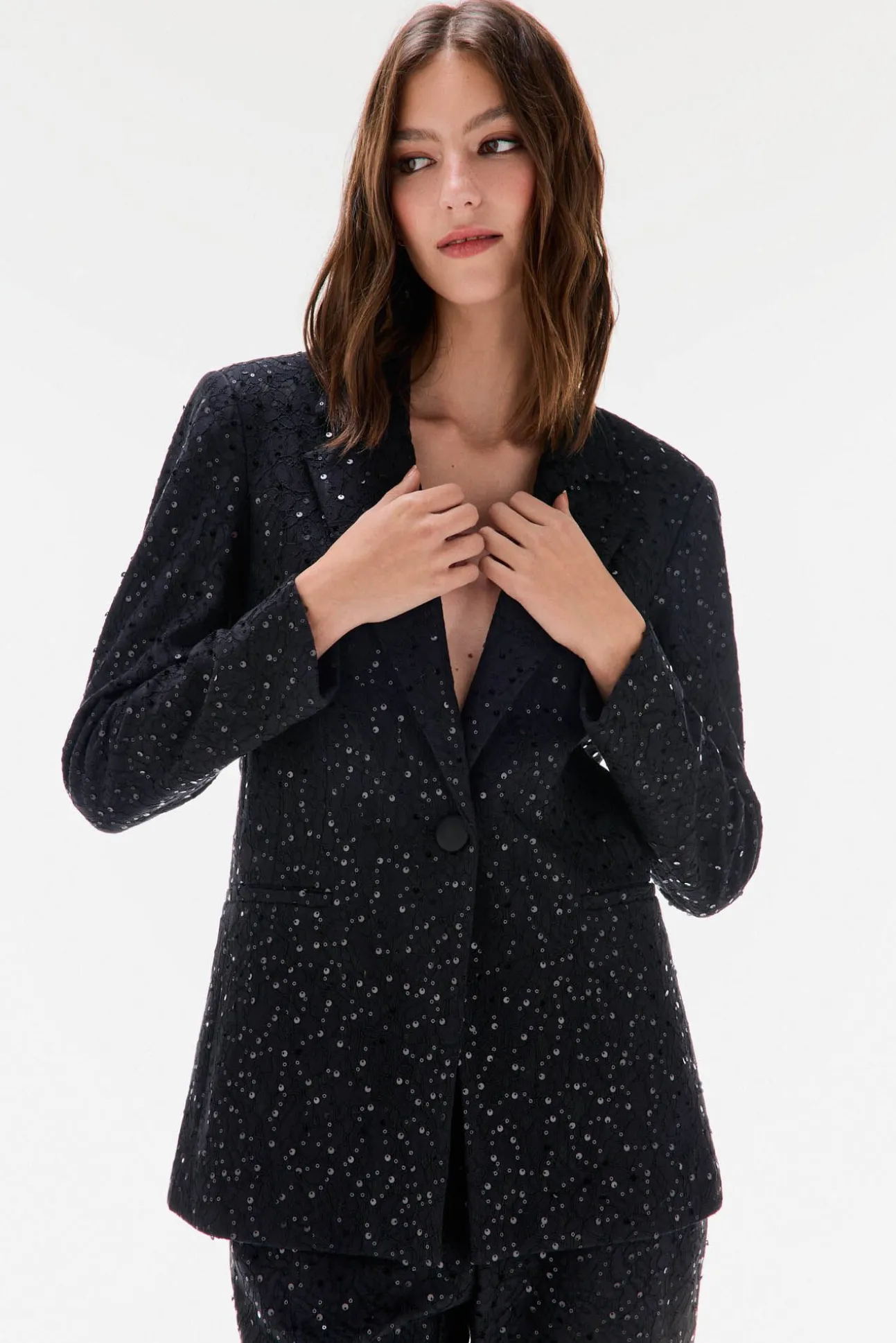 Blazer entallada de lentejuelas