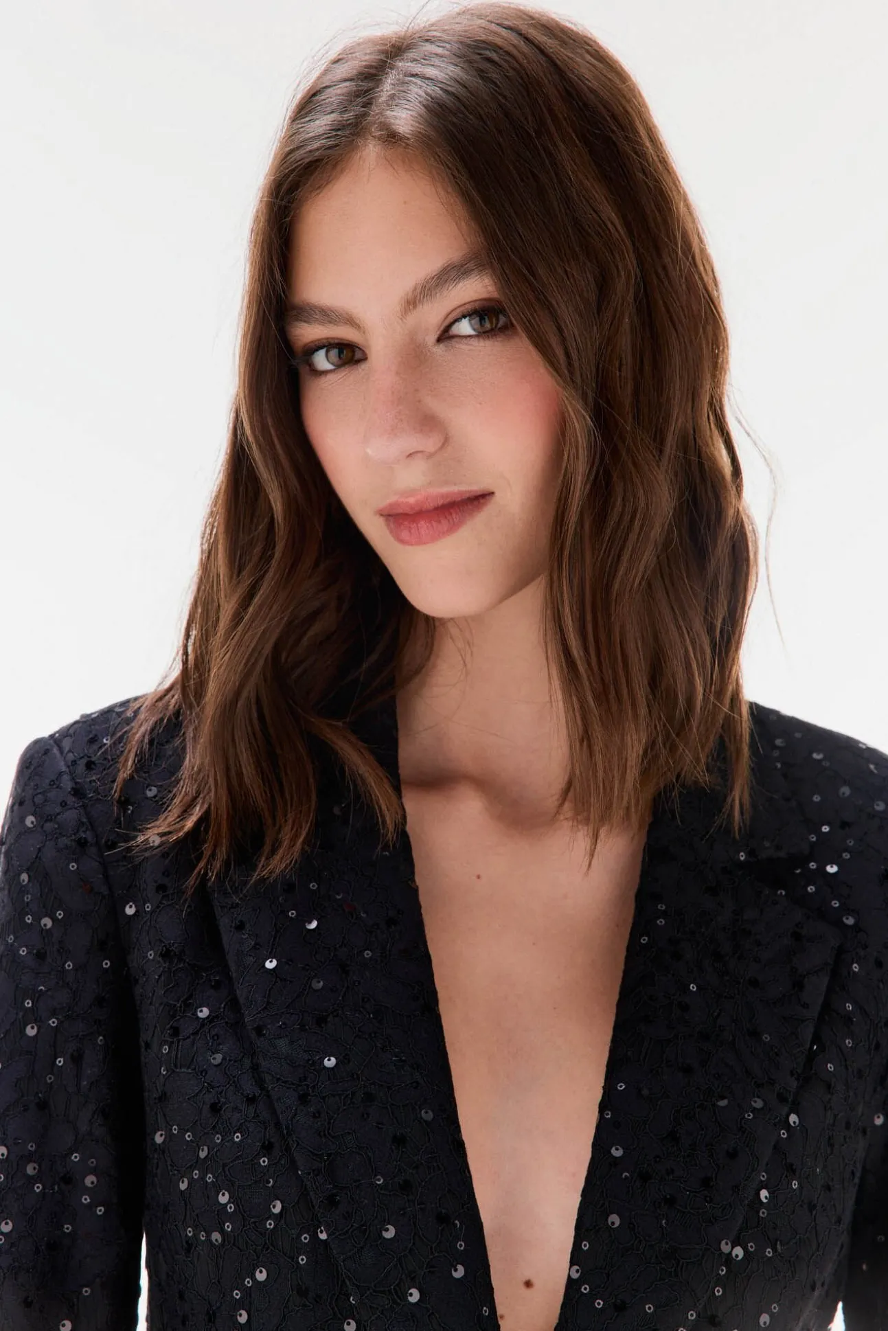 Blazer entallada de lentejuelas