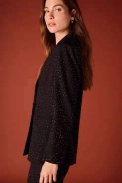Blazer entallada de strass.