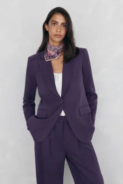 Blazer regular fit morada