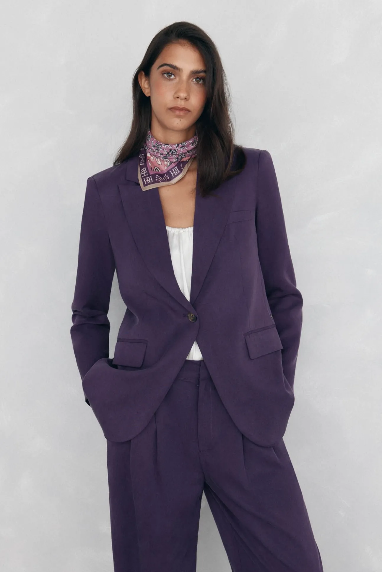 Blazer regular fit morada