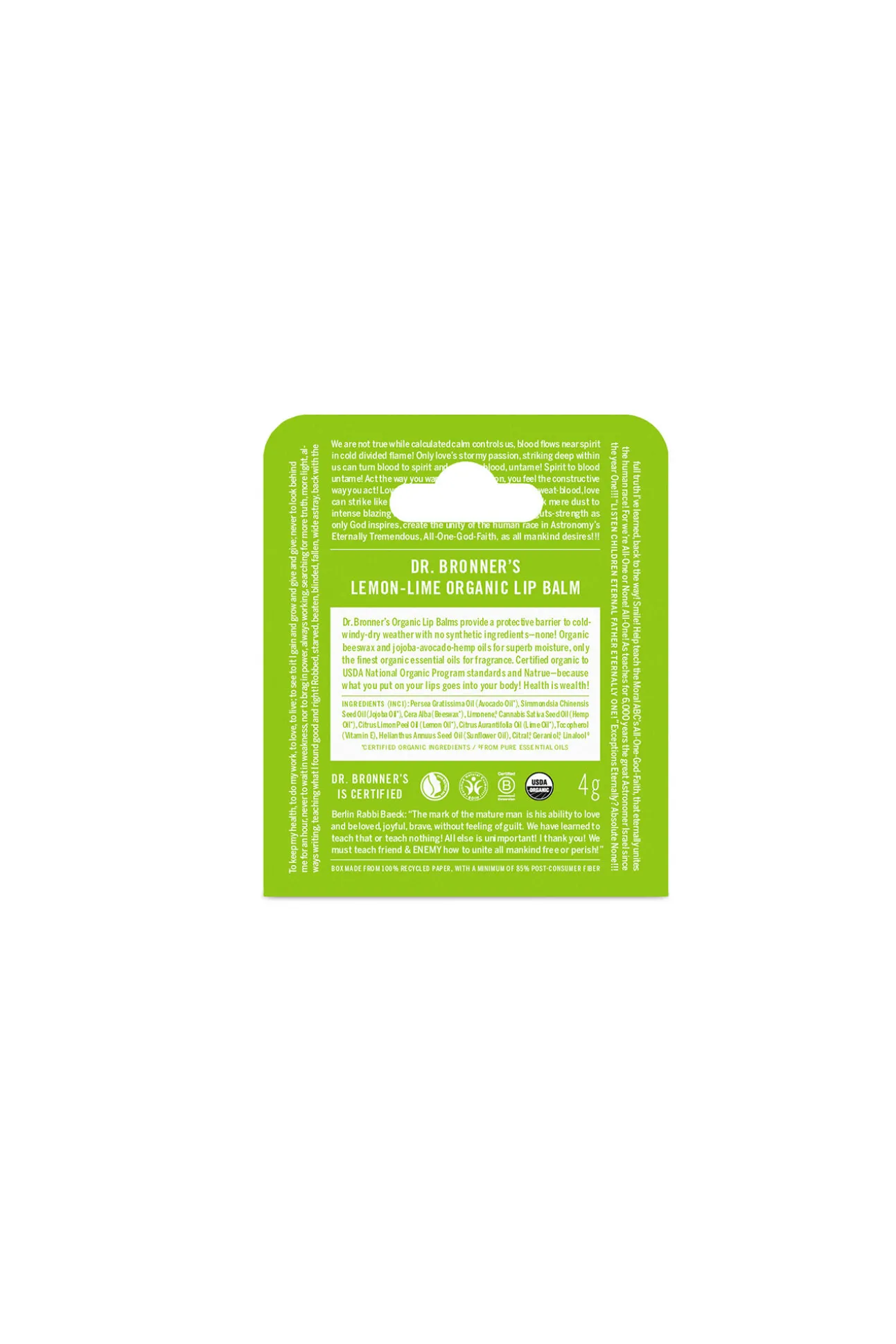 Bálsamo labial orgánico "Limón-Lima"