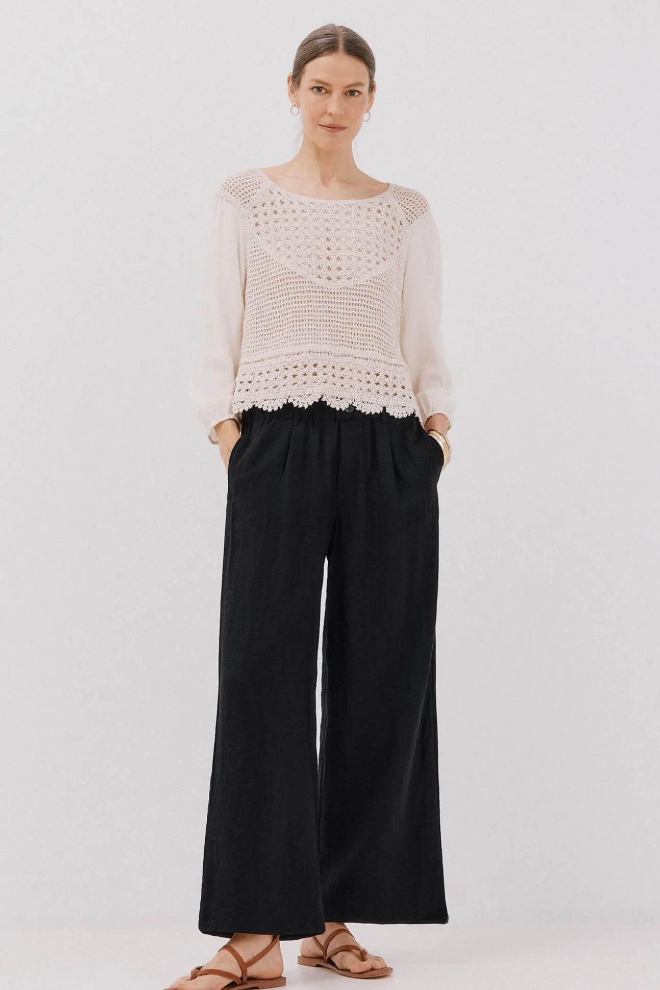 Blusa combinada crochet