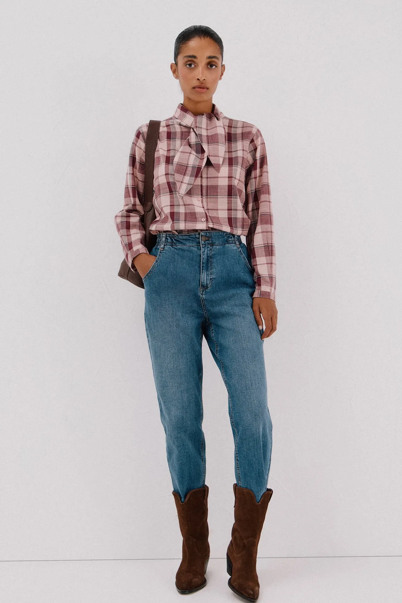 Blusa cuadros lazada