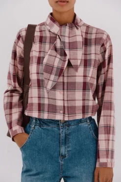 Blusa cuadros lazada