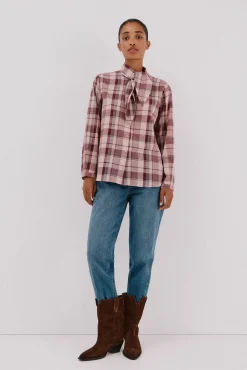 Blusa cuadros lazada