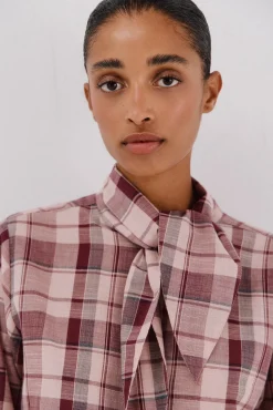 Blusa cuadros lazada