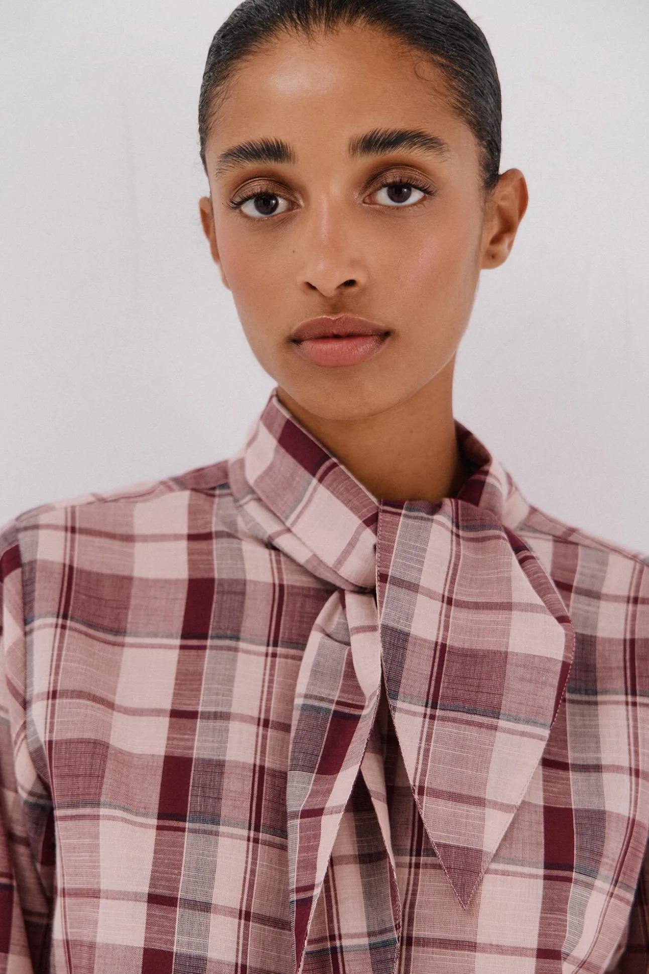 Blusa cuadros lazada