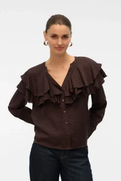 Blusa cuello de volantes