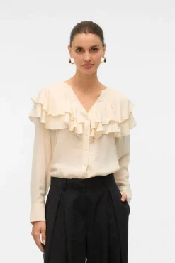 Blusa cuello de volantes