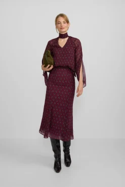 Blusa cuello estampado motivos