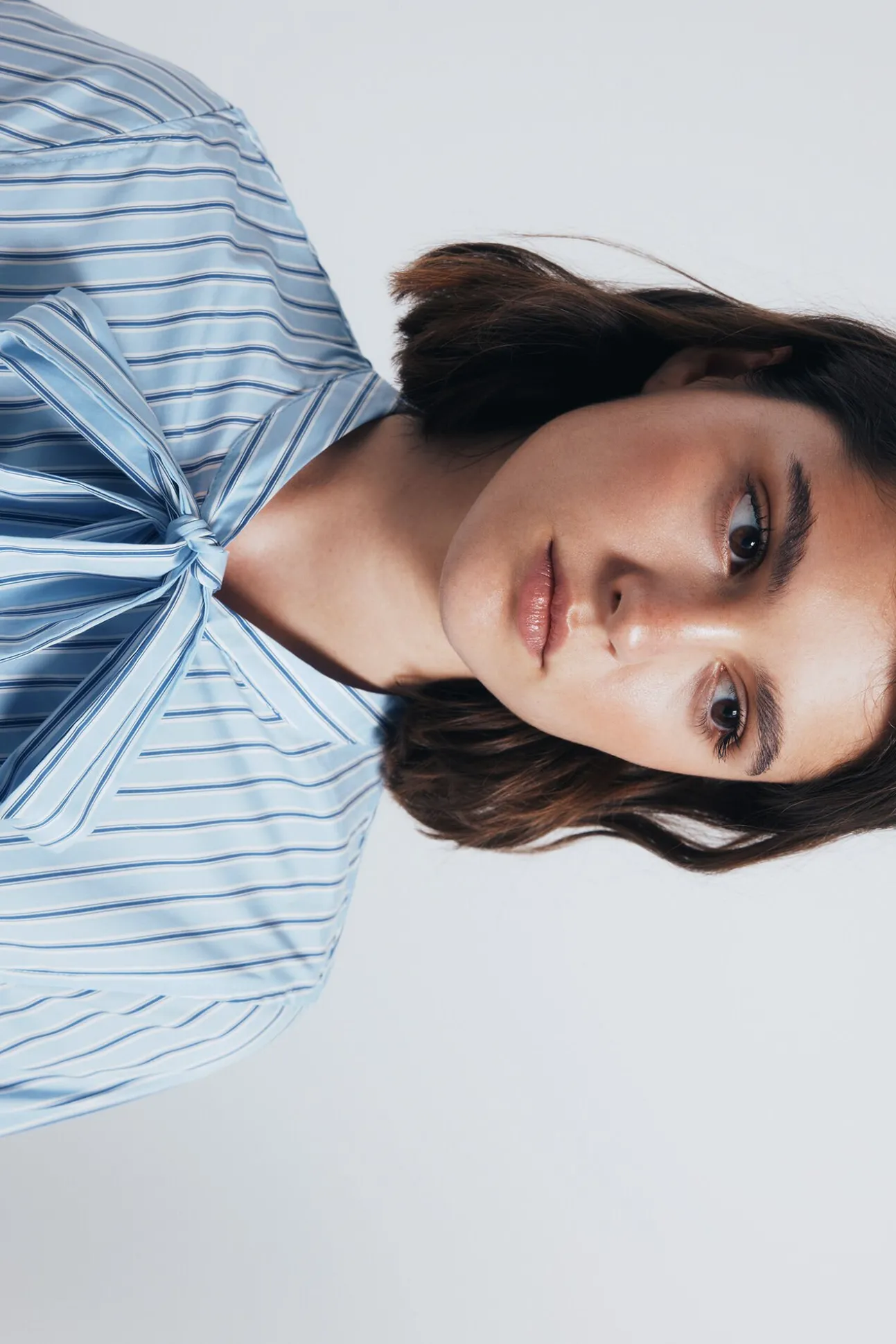 Blusa cuello lazo rayas