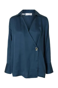 Blusa cuello pico detalle metálico