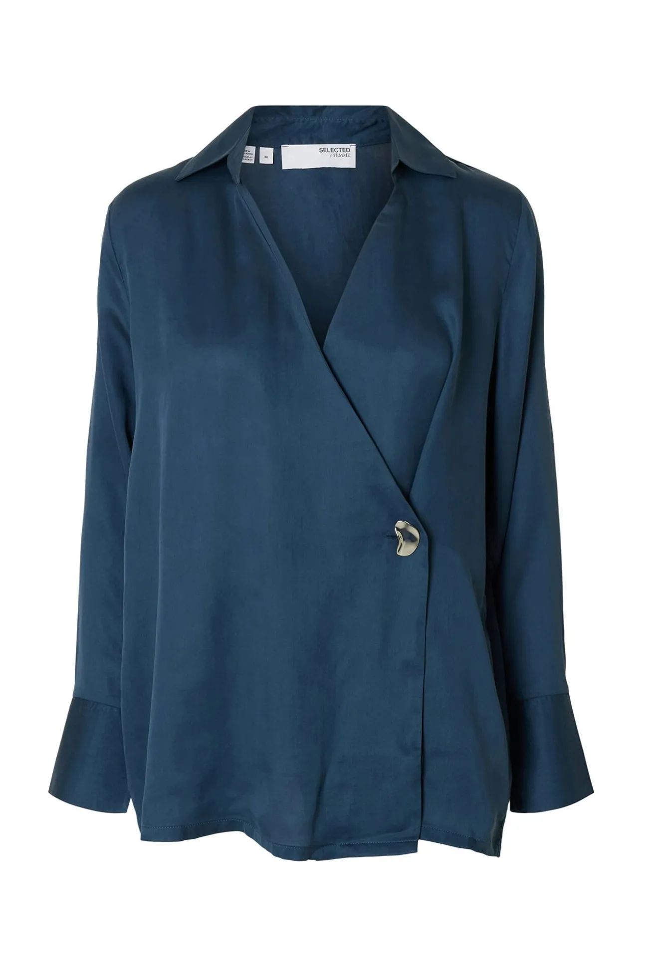 Blusa cuello pico detalle metálico