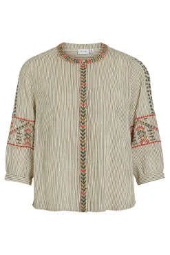 Blusa de algodón con bordados étnicos