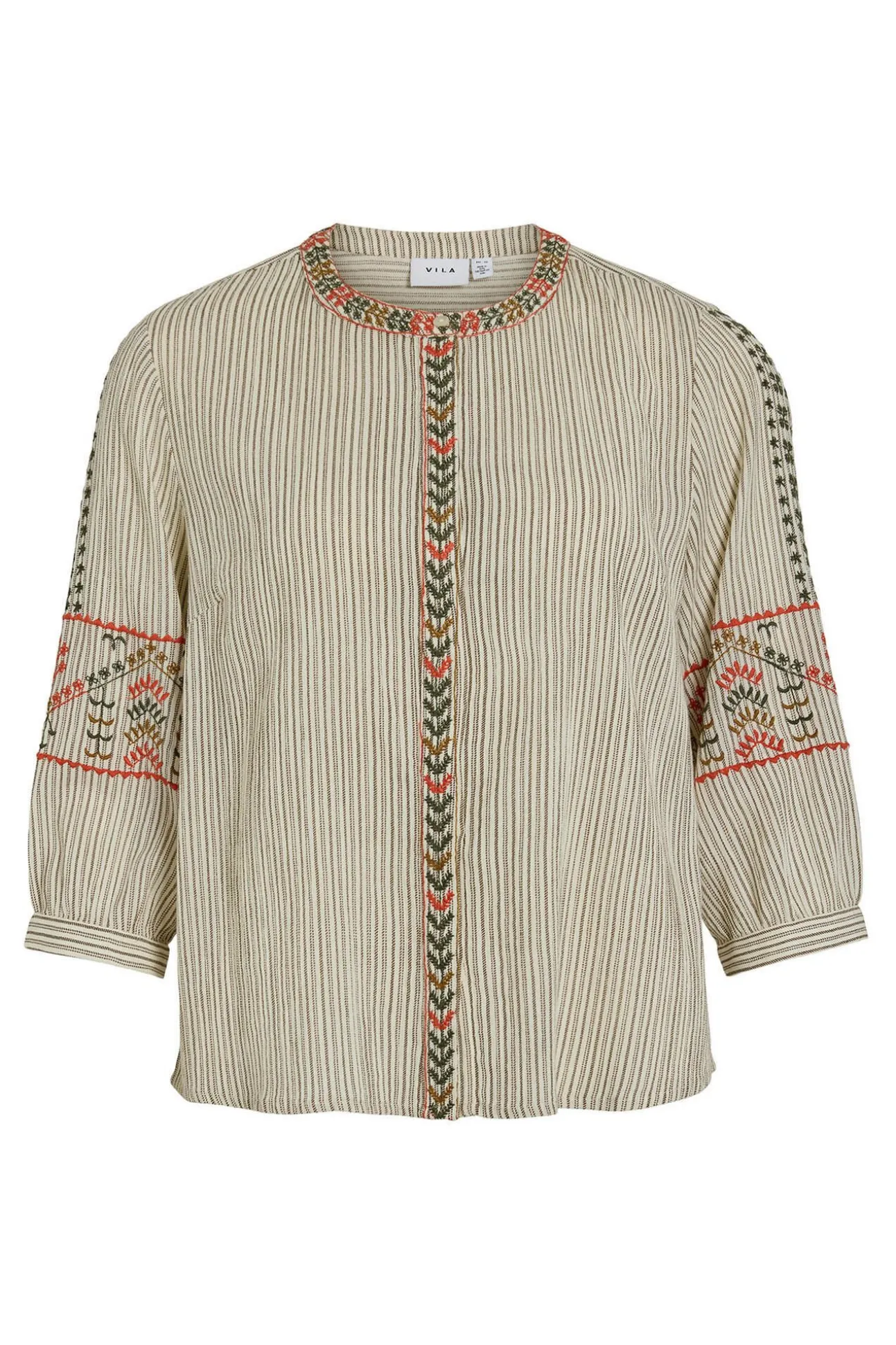 Blusa de algodón con bordados étnicos