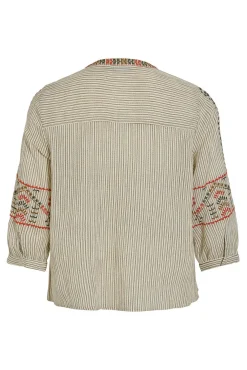 Blusa de algodón con bordados étnicos