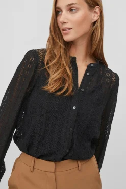 Blusa de encaje con manga larga