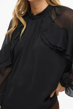 Blusa de gasa con volantes