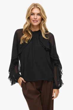 Blusa de gasa con volantes