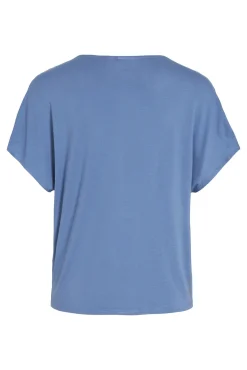 Blusa de manga corta satinada